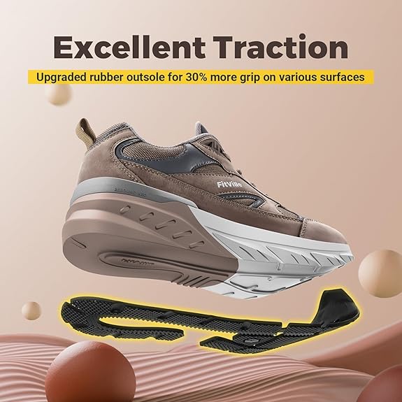 FitVille Wide Walking Shoes for Men Extra Wide Width Sneakers with Arch Support for Flat Feet Heel Pain Relief Plantar Fasciitis Rose Taupe